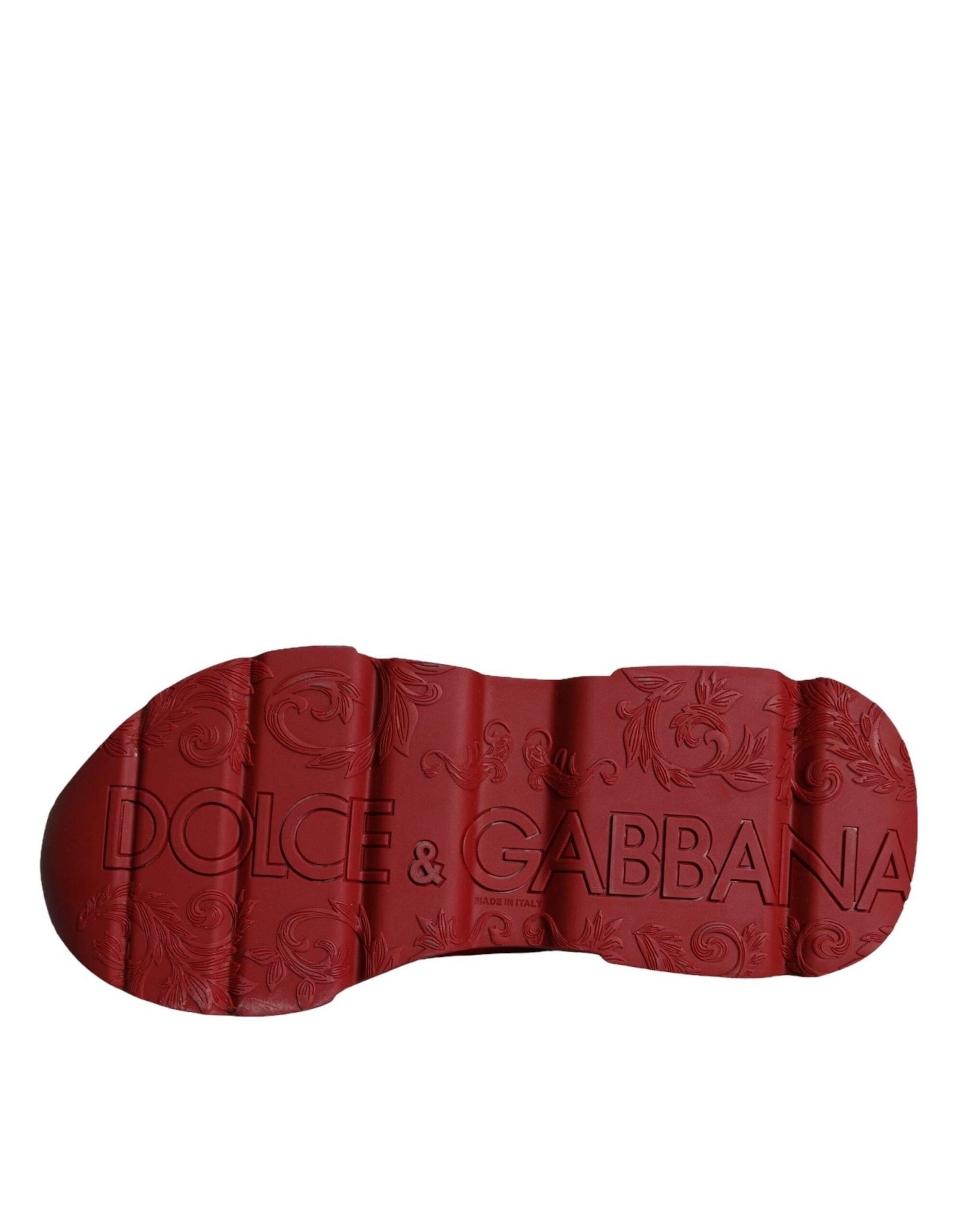 Dolce & Gabbana Red Leather Daymaster Low Top Sneakers Shoes - Hilstor