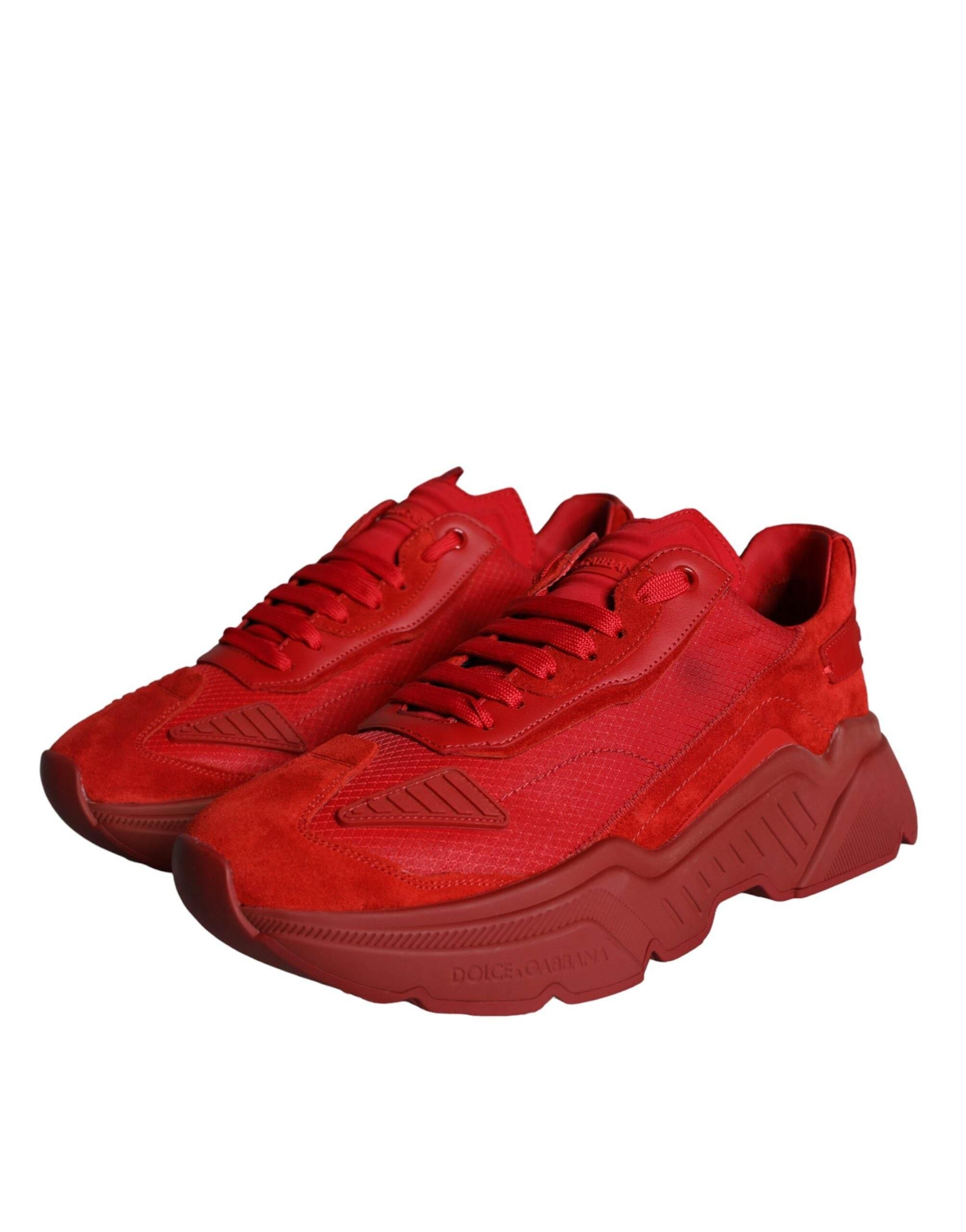 Dolce & Gabbana Red Leather Daymaster Low Top Sneakers Shoes - Hilstor