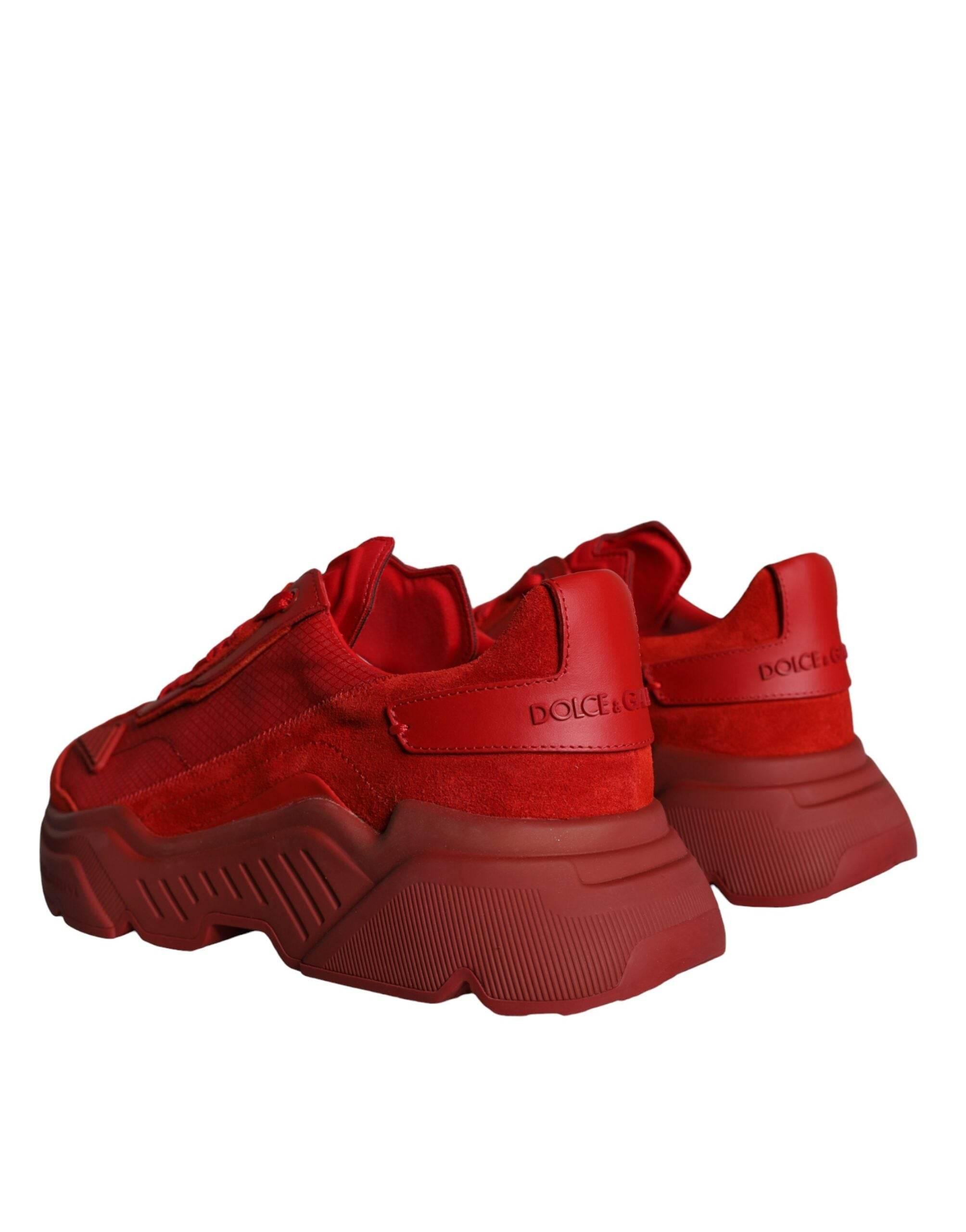 Dolce & Gabbana Red Leather Daymaster Low Top Sneakers Shoes - Hilstor