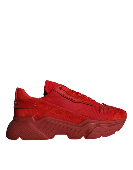 Dolce & Gabbana Red Leather Daymaster Low Top Sneakers Shoes - Hilstor