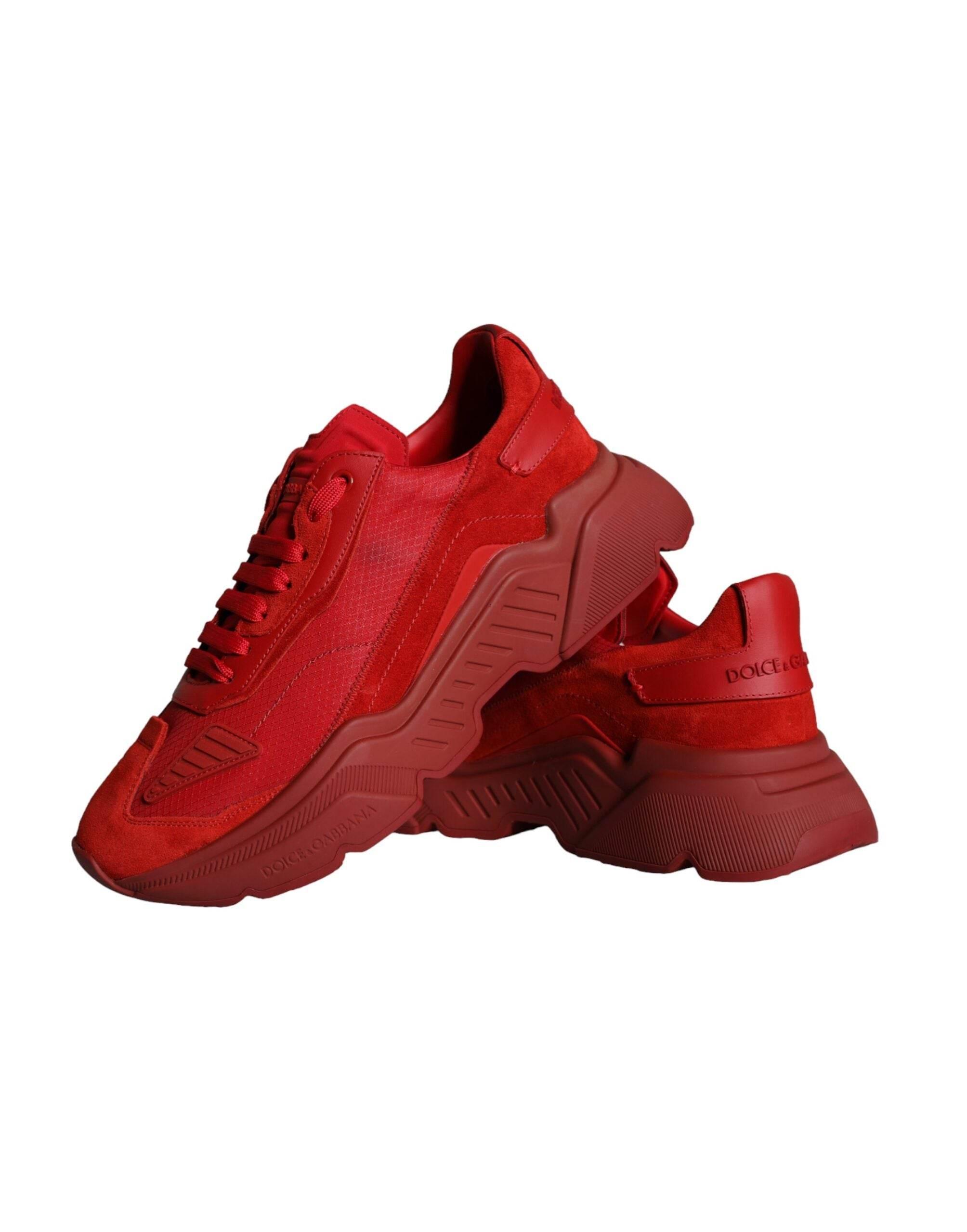 Dolce & Gabbana Red Leather Daymaster Low Top Sneakers Shoes - Hilstor