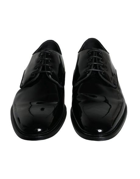 Dolce & Gabbana Black Calfskin Leather Derby Men Dress Shoes - Hilstor