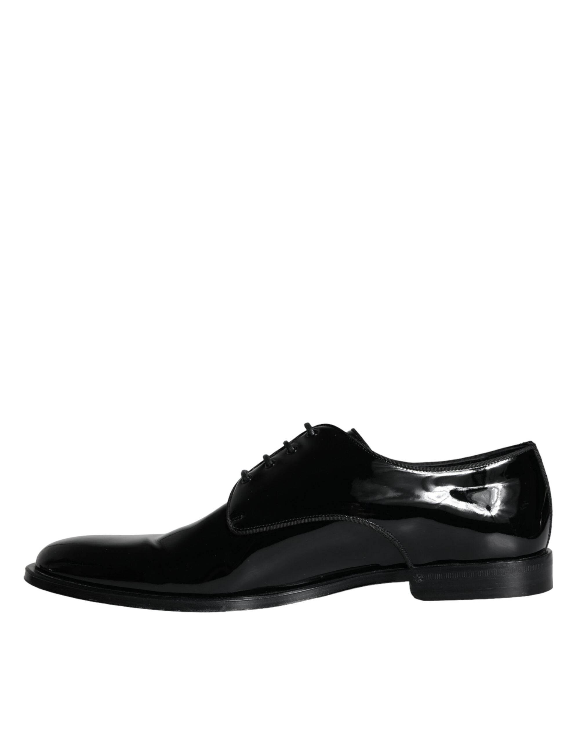 Dolce & Gabbana Black Calfskin Leather Derby Men Dress Shoes - Hilstor