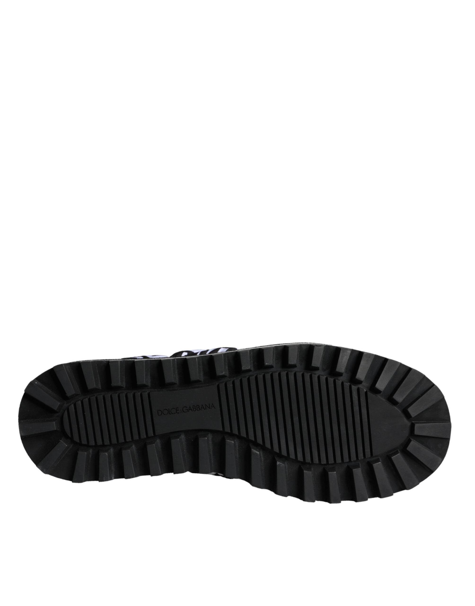 Dolce & Gabbana Black White Quilted Logo Sandals Slides Shoes - Hilstor