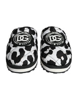 Dolce & Gabbana Black White Quilted Logo Sandals Slides Shoes - Hilstor