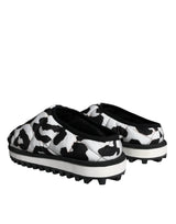 Dolce & Gabbana Black White Quilted Logo Sandals Slides Shoes - Hilstor