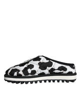 Dolce & Gabbana Black White Quilted Logo Sandals Slides Shoes - Hilstor