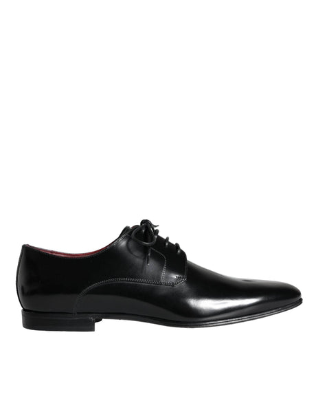 Dolce & Gabbana Black Calfskin Leather Derby Dress Men Shoes - Hilstor
