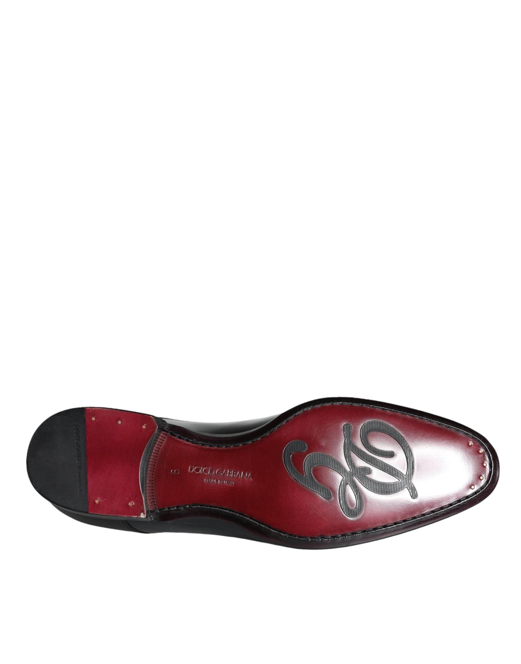 Dolce & Gabbana Black Calfskin Leather Derby Dress Men Shoes - Hilstor