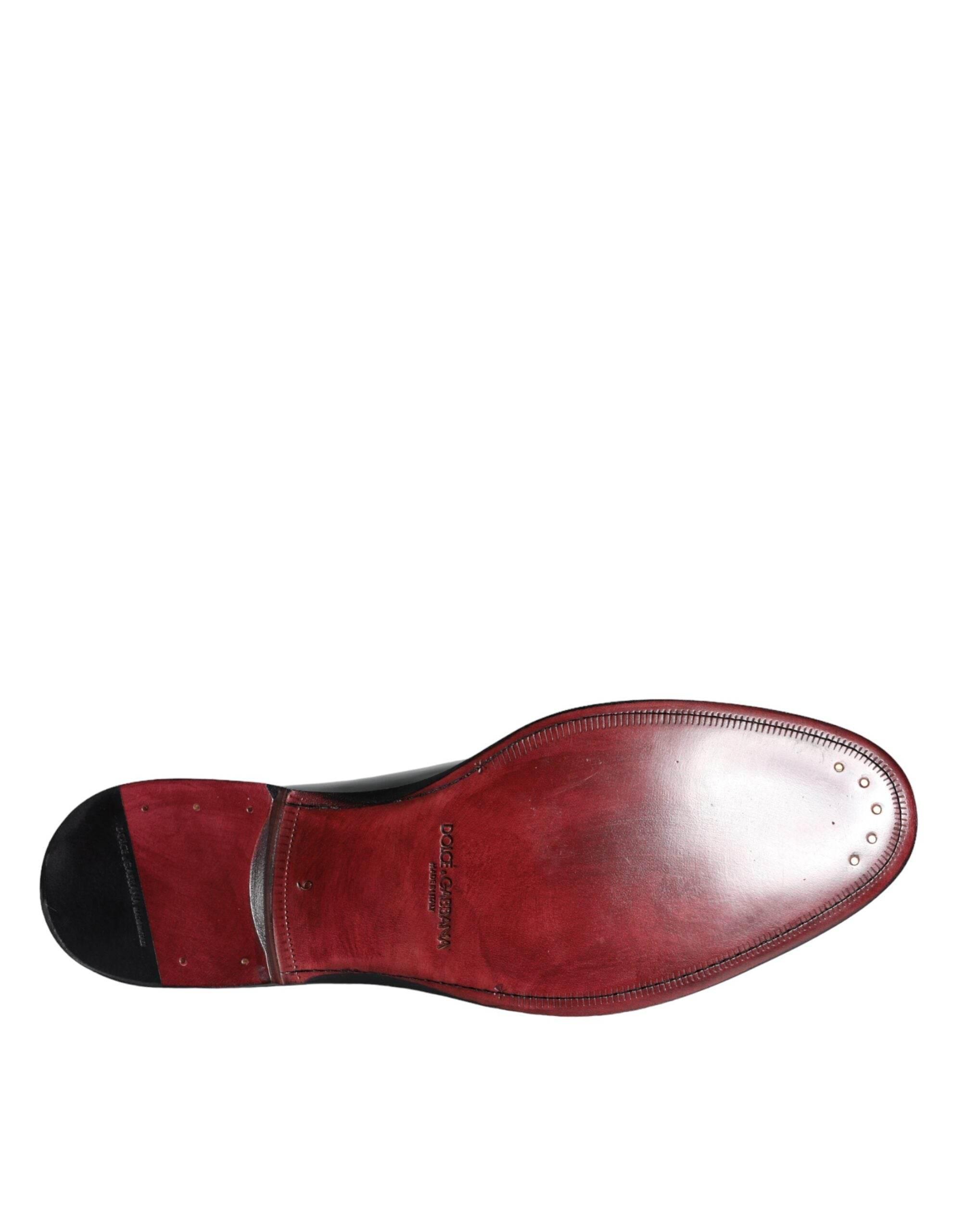Dolce & Gabbana Black Calfskin Leather Derby Men Dress Shoes - Hilstor