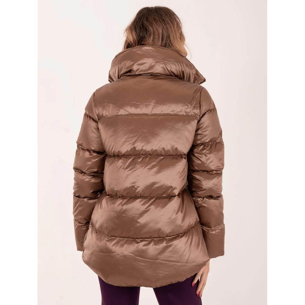 People Of Shibuya Brown Polyester Jackets & Coat - Hilstor