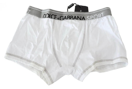 Dolce & Gabbana White Cotton Stretch Regular Boxer Underwear - Hilstor