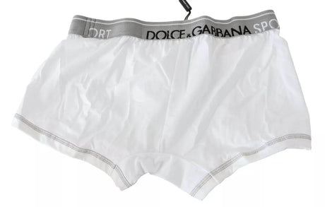 Dolce & Gabbana White Cotton Stretch Regular Boxer Underwear - Hilstor
