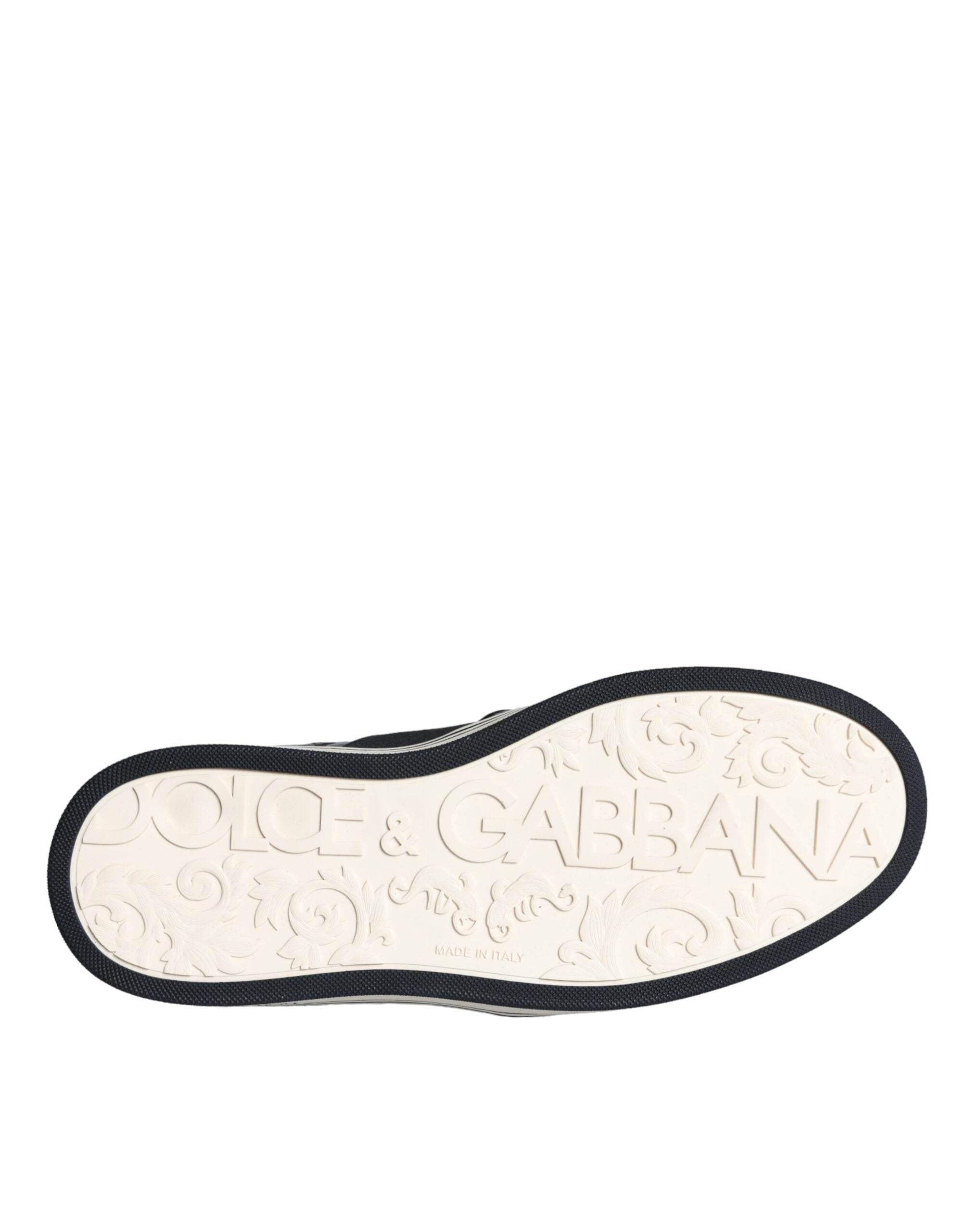 Dolce & Gabbana Black Leather Loafers Slippers Casual Shoes - Hilstor