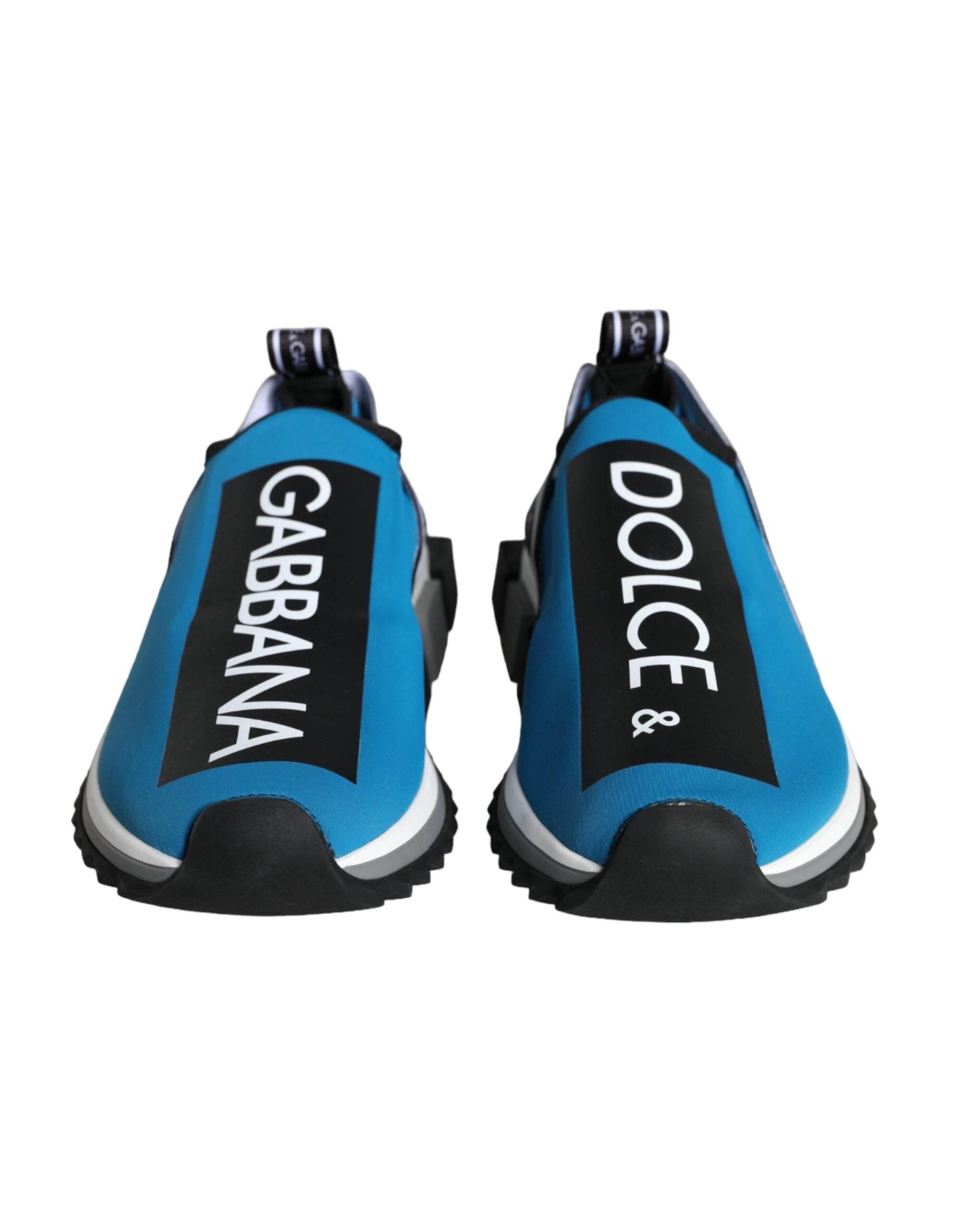 Dolce & Gabbana Blue Logo Low Top Sorrento Men Sneakers Shoes - Hilstor