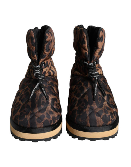 Dolce & Gabbana Brown Leopard Ankle Boots Padded Shoes - Hilstor