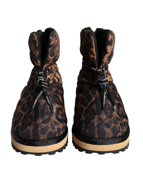 Dolce &amp; Gabbana brune leopard-ankelstøvler, polstrede sko