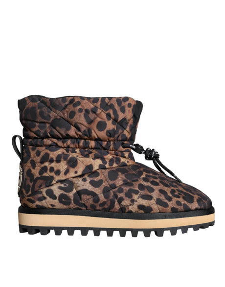 Dolce & Gabbana Brown Leopard Ankle Boots Padded Shoes - Hilstor