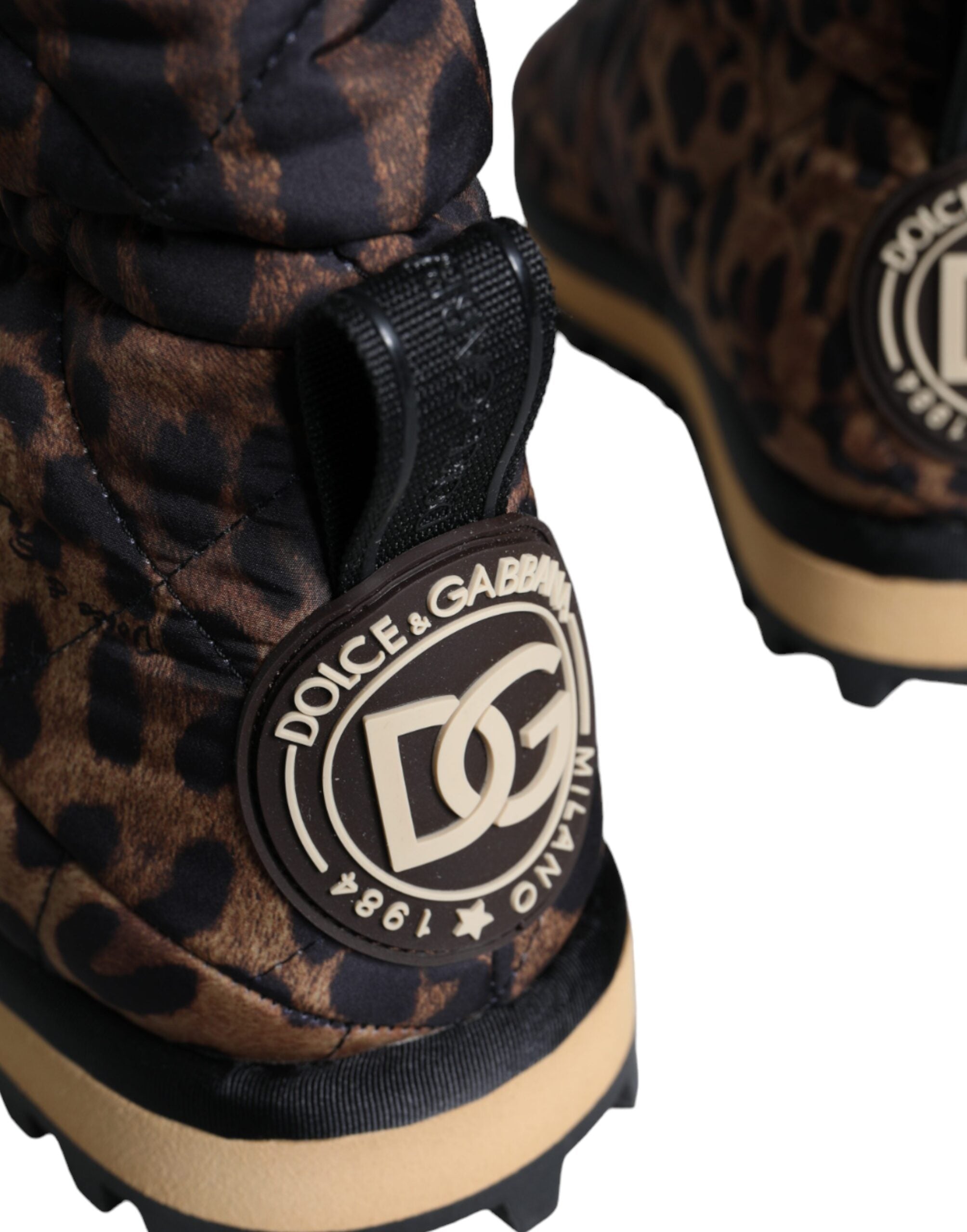 Dolce &amp; Gabbana Bruna Leopardstövlar Vadderade Skor