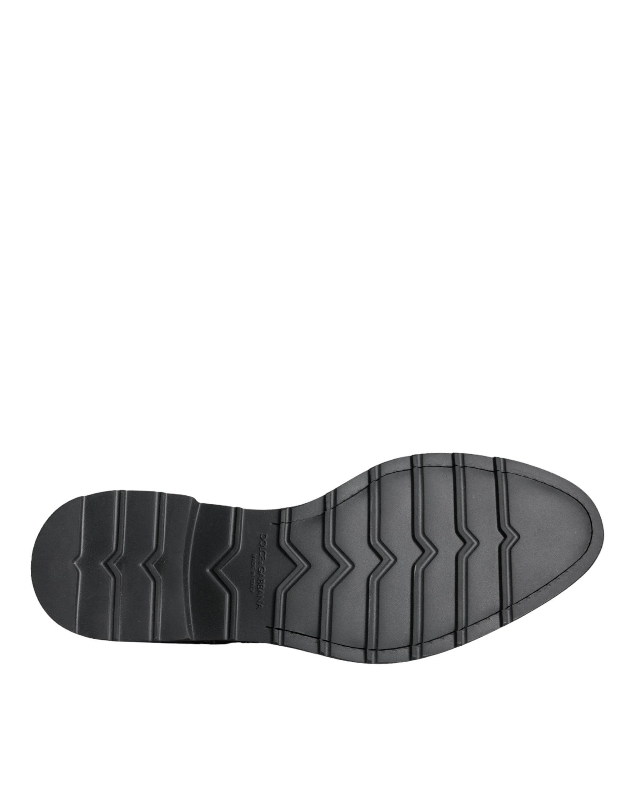 Dolce & Gabbana Black Suede Sicilia Lace Up Formal Shoes - Hilstor