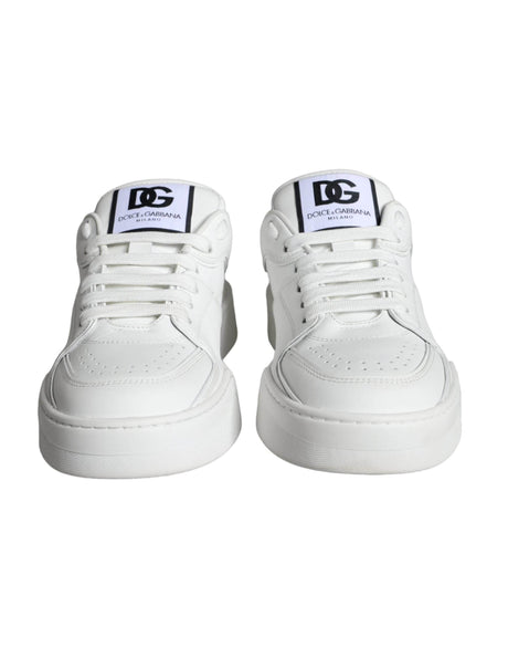 Dolce & Gabbana White Miami Leather Low Top Sneakers Shoes - Hilstor