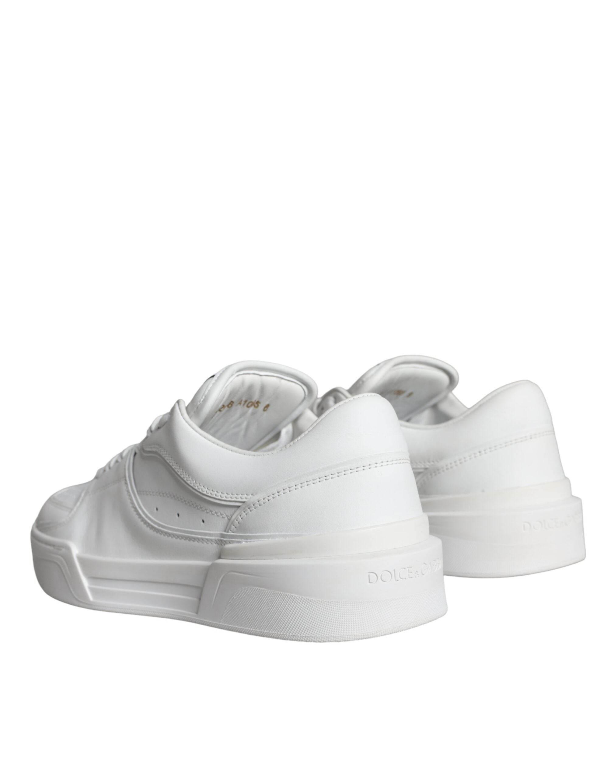 Dolce & Gabbana White Miami Leather Low Top Sneakers Shoes - Hilstor