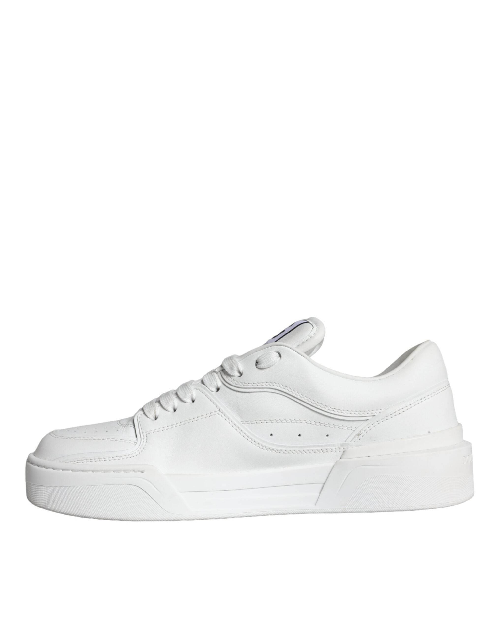 Dolce & Gabbana White Miami Leather Low Top Sneakers Shoes - Hilstor