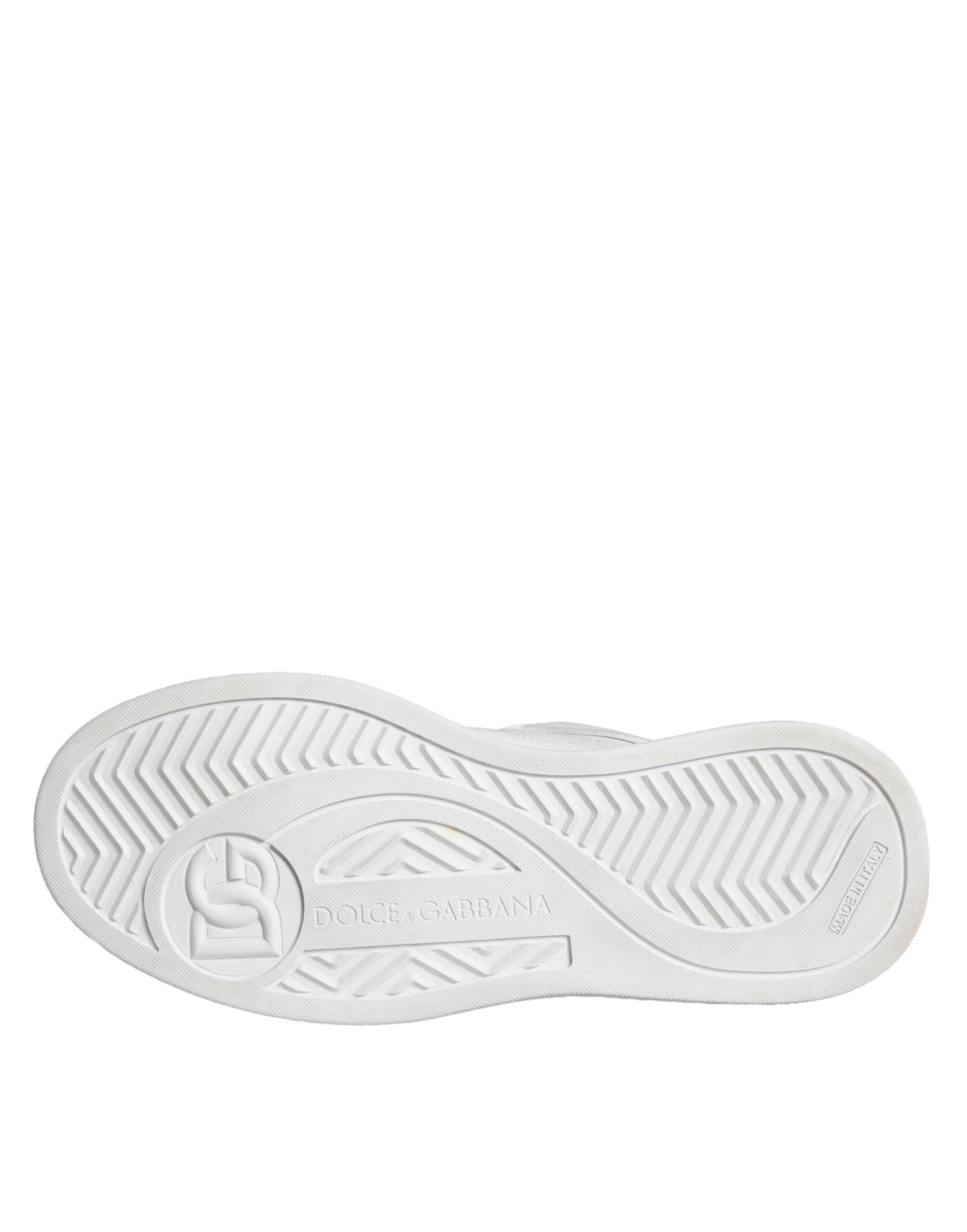 Dolce & Gabbana White Miami Leather Low Top Sneakers Shoes - Hilstor