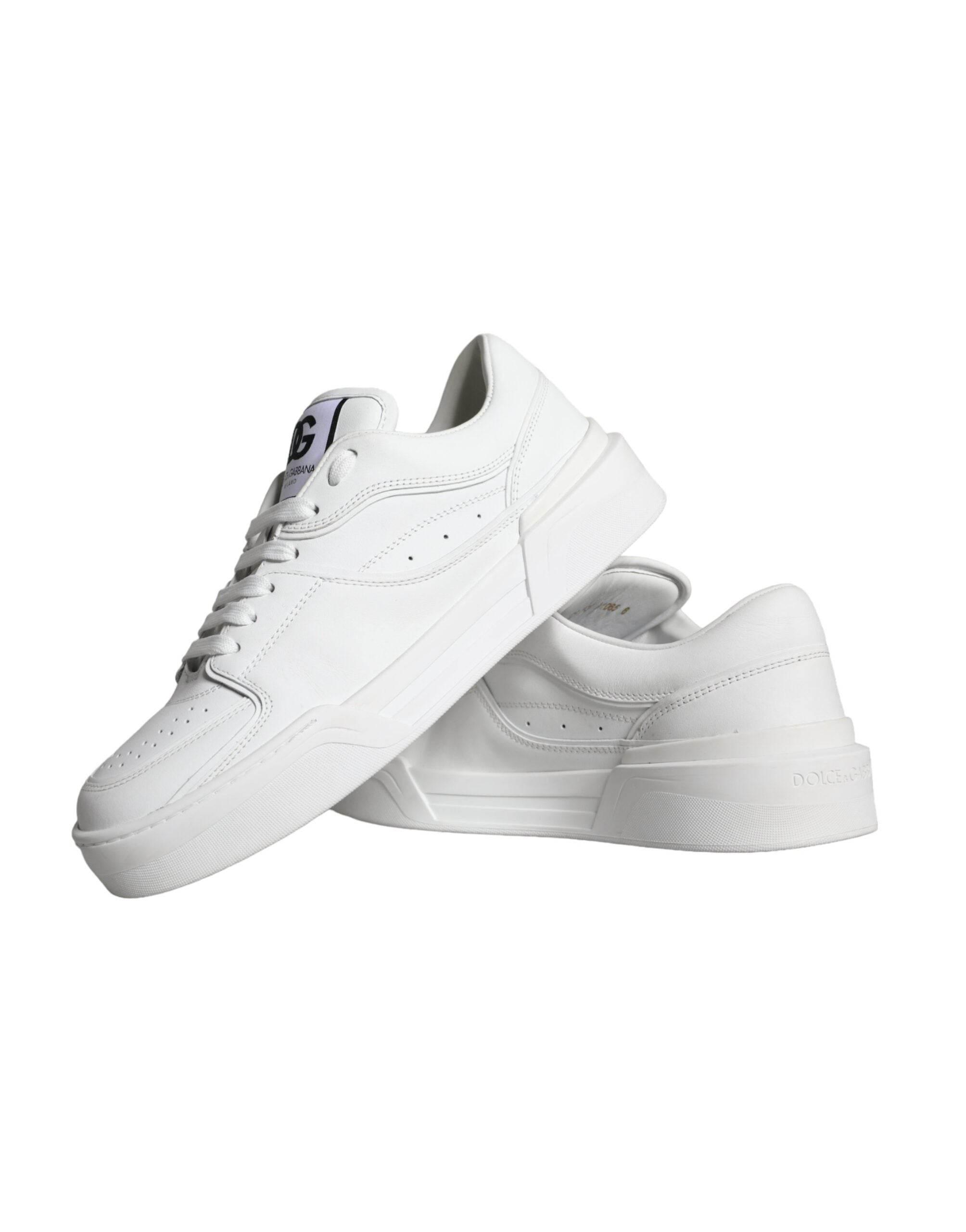 Dolce & Gabbana White Miami Leather Low Top Sneakers Shoes - Hilstor