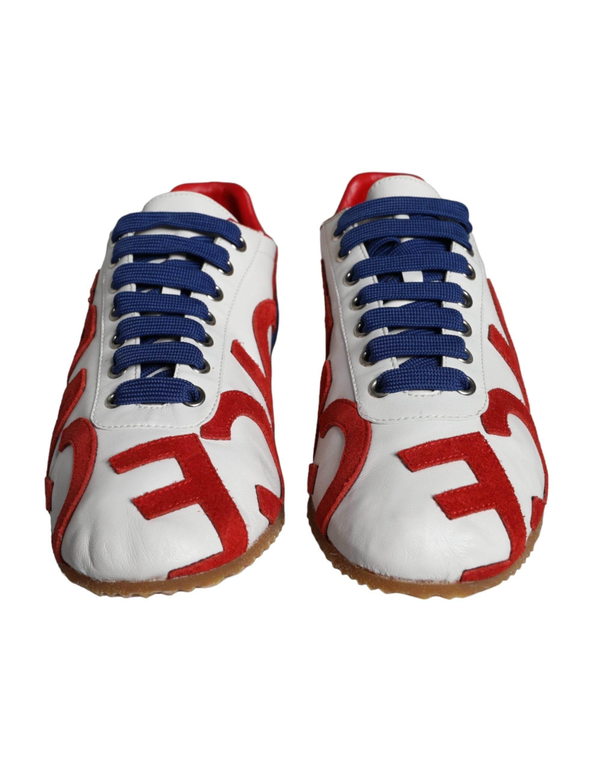 Dolce & Gabbana Multicolor Leather Logo Casual Sneakers Shoes - Hilstor
