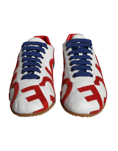 Dolce & Gabbana Multicolor Leather Logo Casual Sneakers Shoes - Hilstor