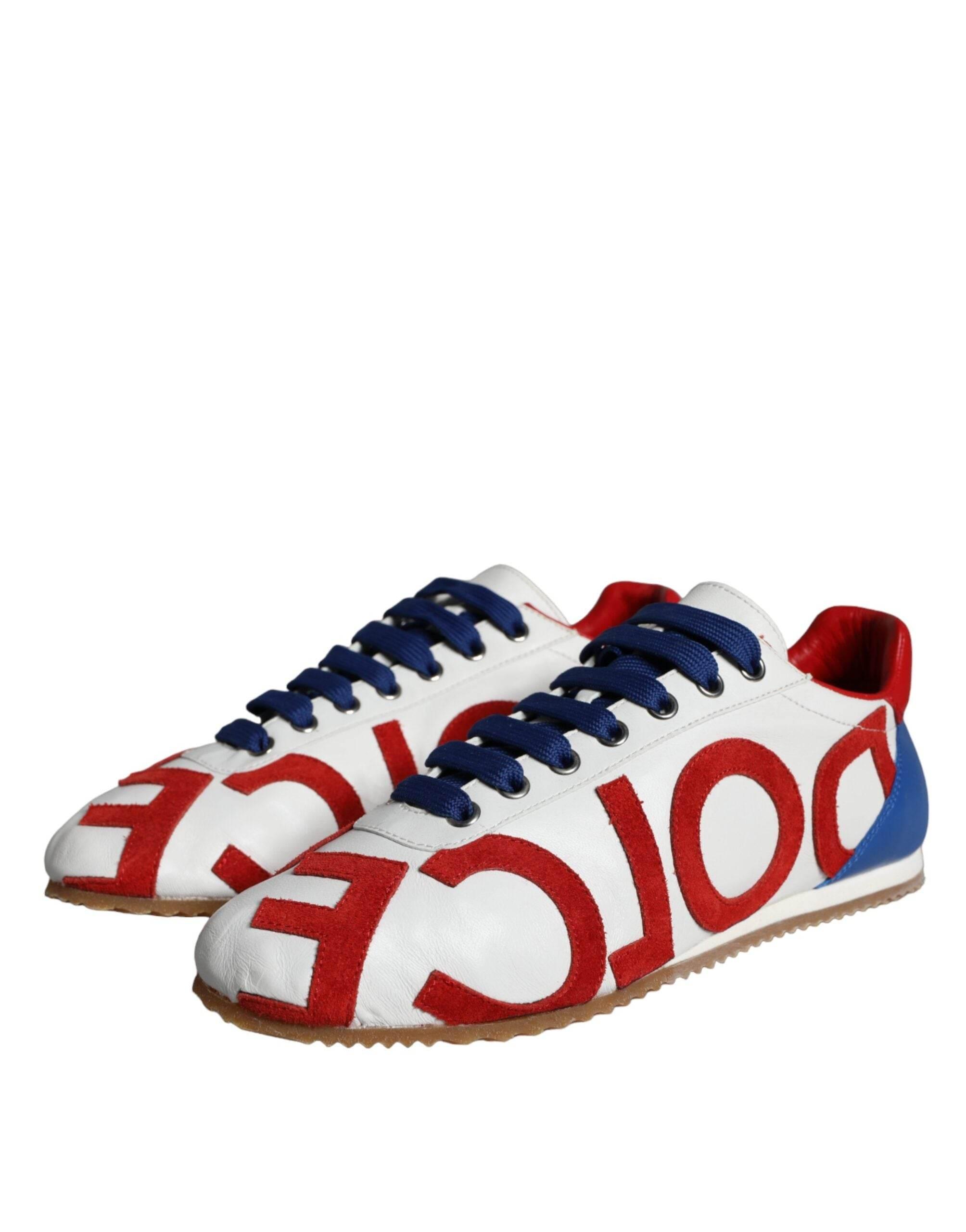 Dolce & Gabbana Multicolor Leather Logo Casual Sneakers Shoes - Hilstor