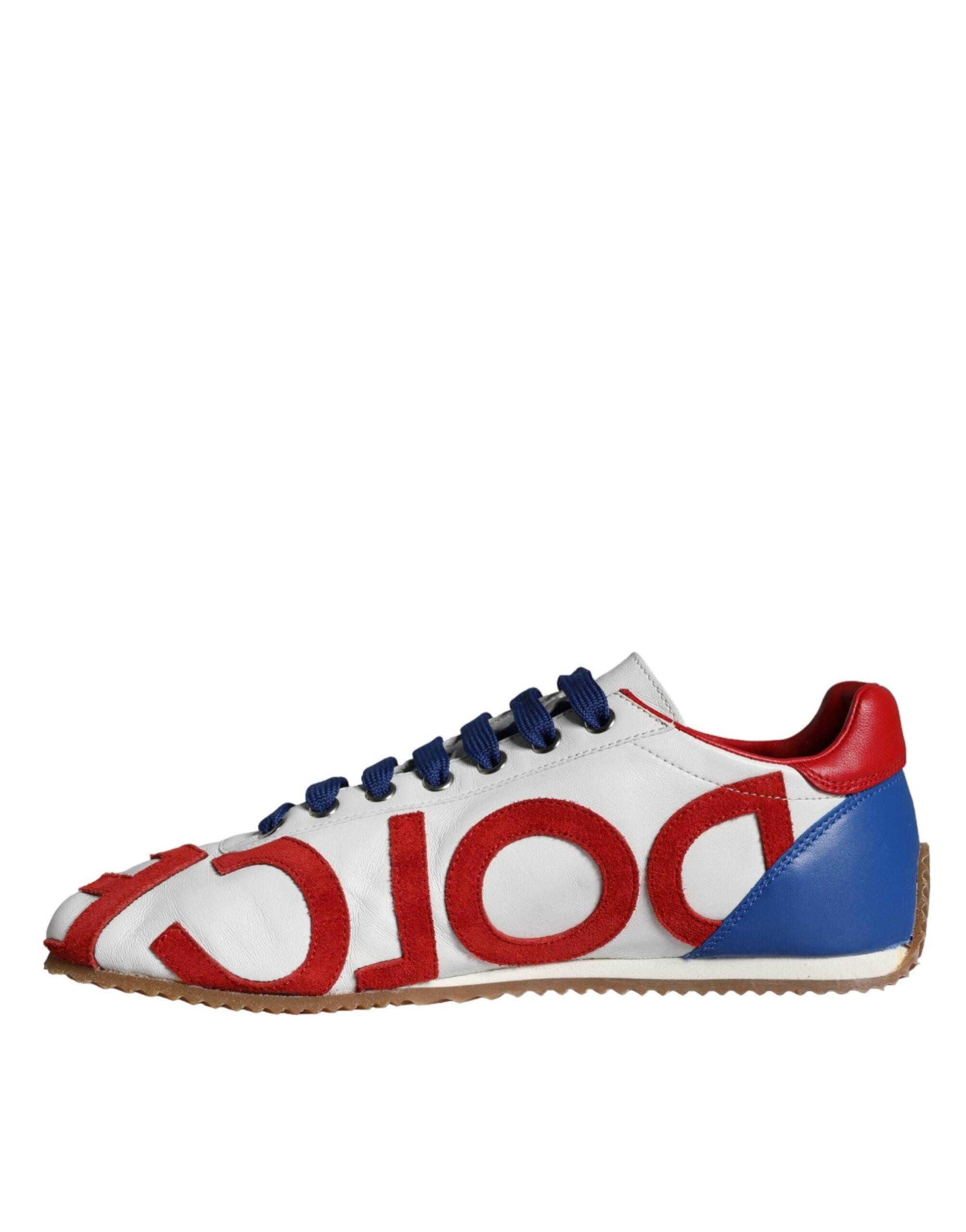 Dolce & Gabbana Multicolor Leather Logo Casual Sneakers Shoes - Hilstor