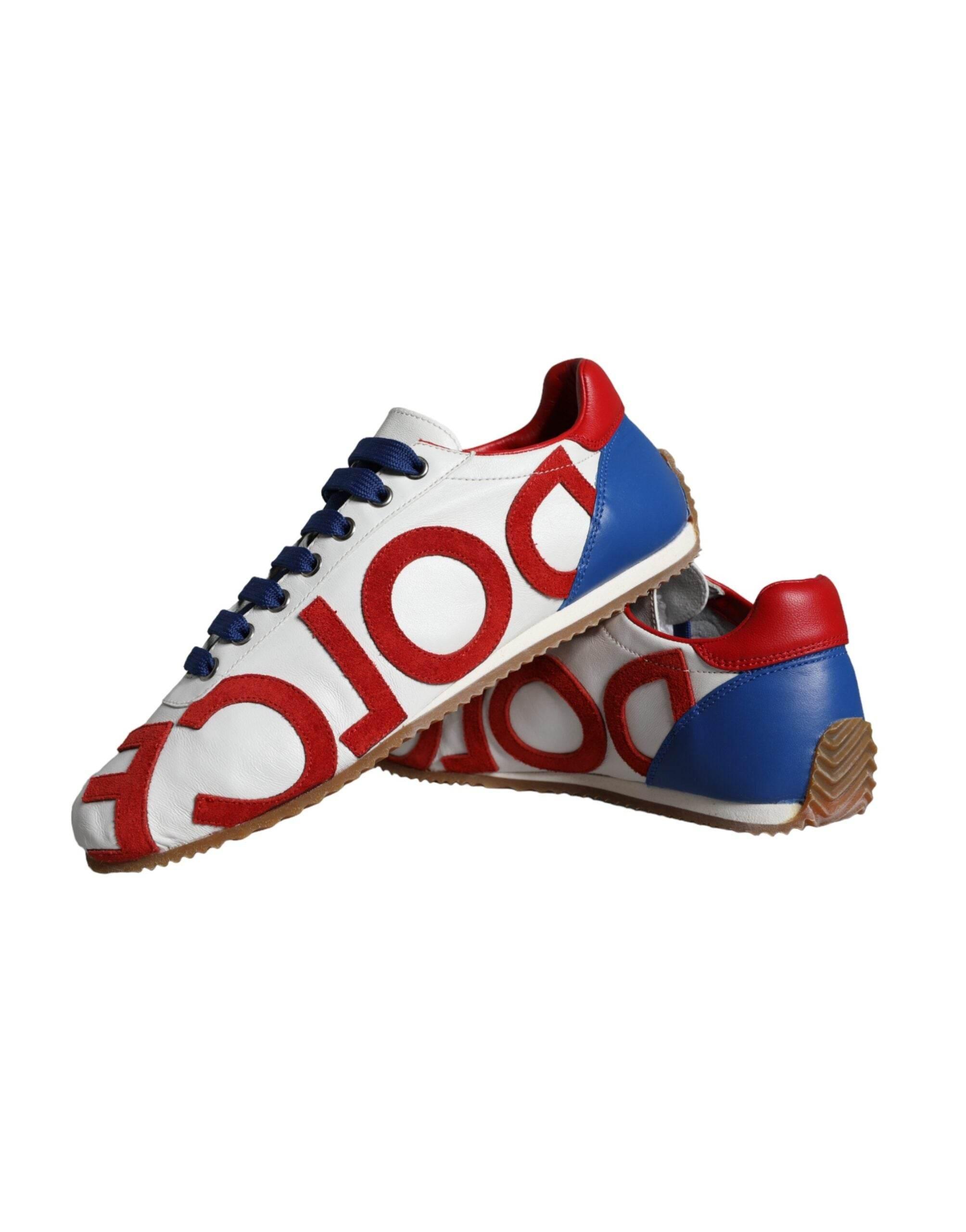 Dolce & Gabbana Multicolor Leather Logo Casual Sneakers Shoes - Hilstor