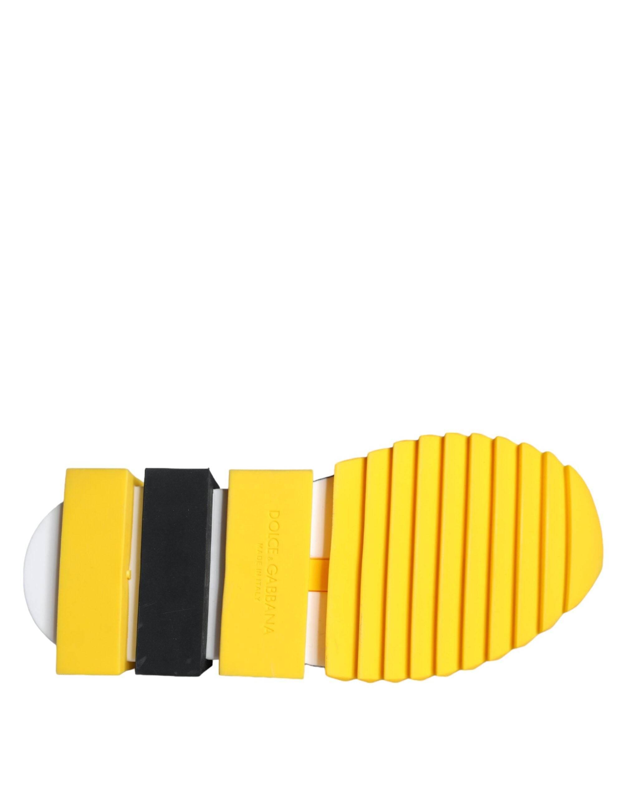 Dolce & Gabbana Yellow Sorrento Crystals Sneakers Womens Shoes - Hilstor