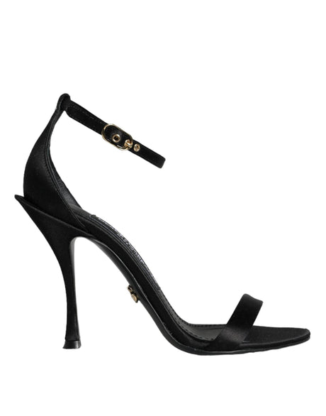 Dolce & Gabbana Black KEIRA Heels Ankle Strap Sandals Shoes - Hilstor