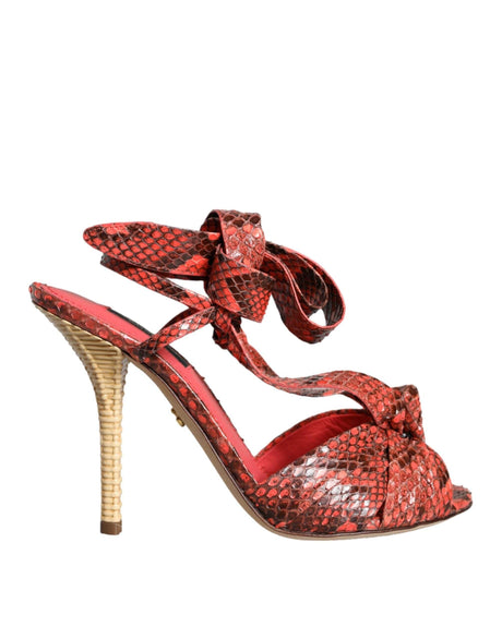 Dolce & Gabbana Coral Exotic Leather Heels Sandals Shoes - Hilstor