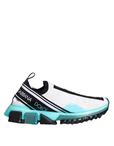 Dolce & Gabbana White Blue Slip On Sorrento Sneakers Shoes - Hilstor