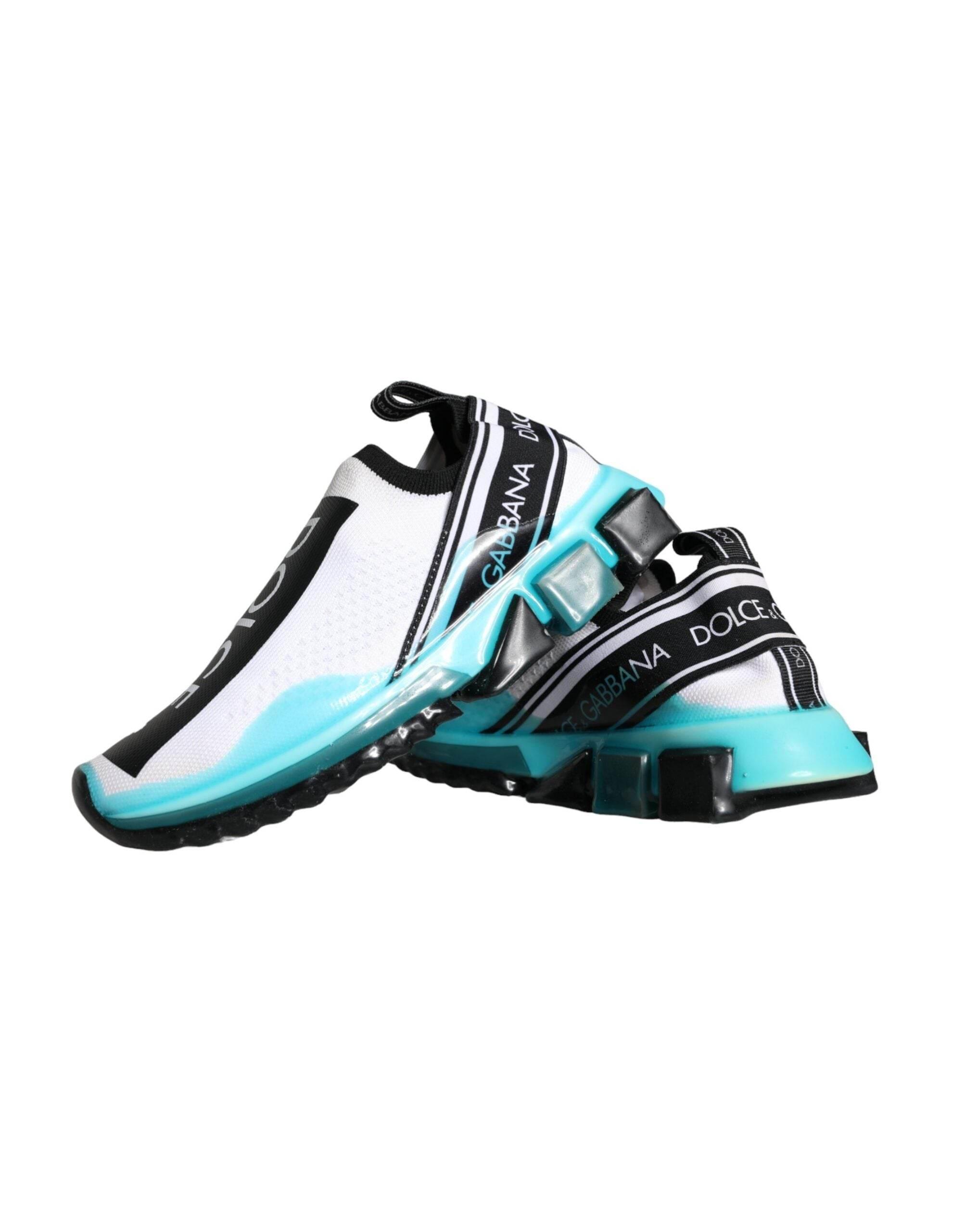 Dolce & Gabbana White Blue Slip On Sorrento Sneakers Shoes - Hilstor