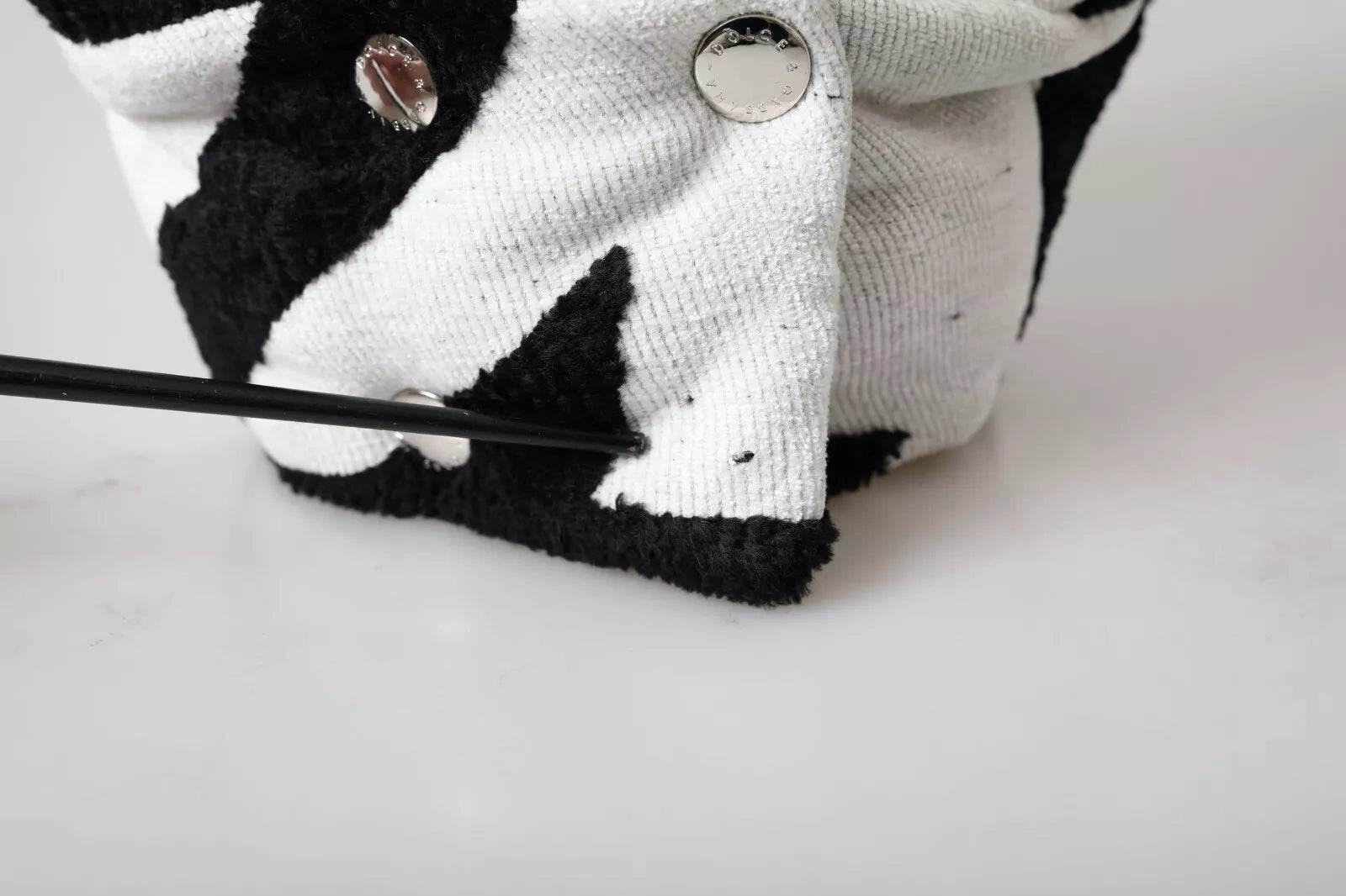 Dolce & Gabbana Black White Wool Whole Head Wrap Hat - Hilstor
