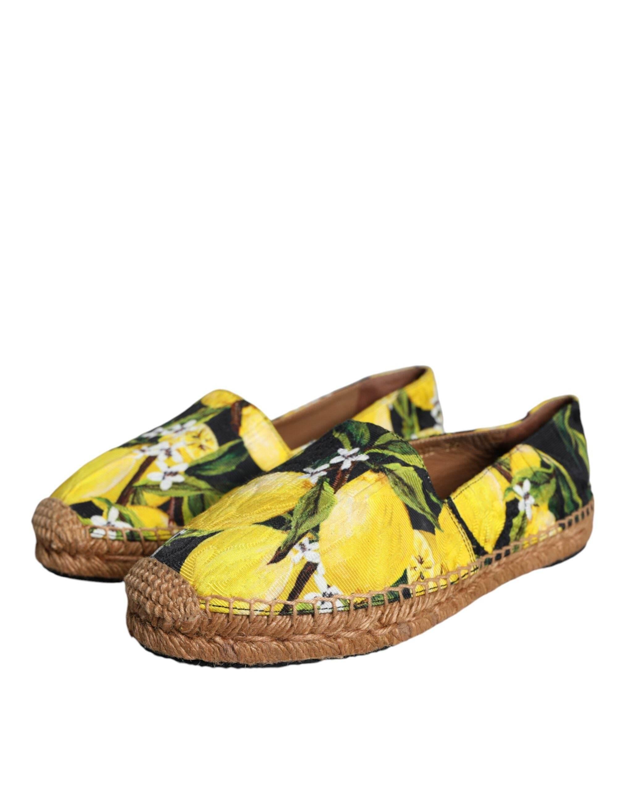 Dolce & Gabbana Multicolor Lemon Slip On Espadrilles Shoes - Hilstor