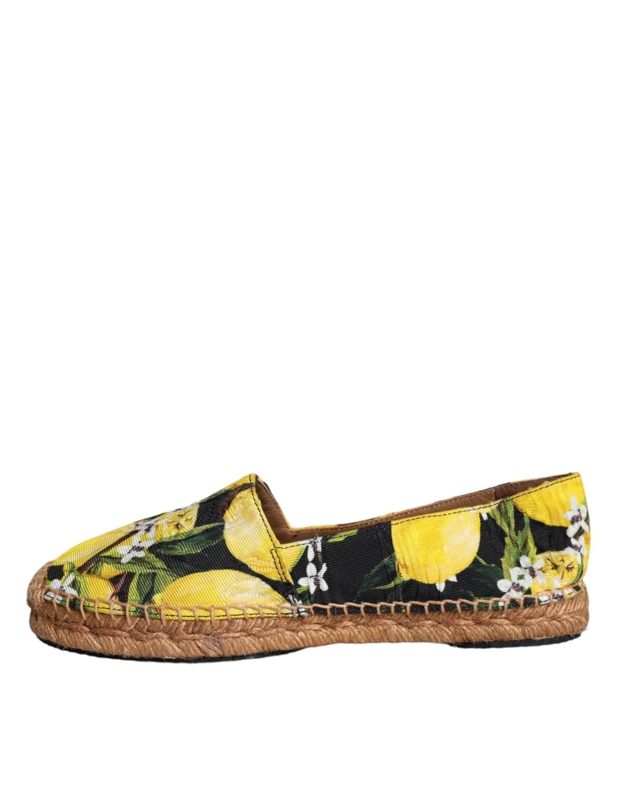 Dolce & Gabbana Multicolor Lemon Slip On Espadrilles Shoes - Hilstor