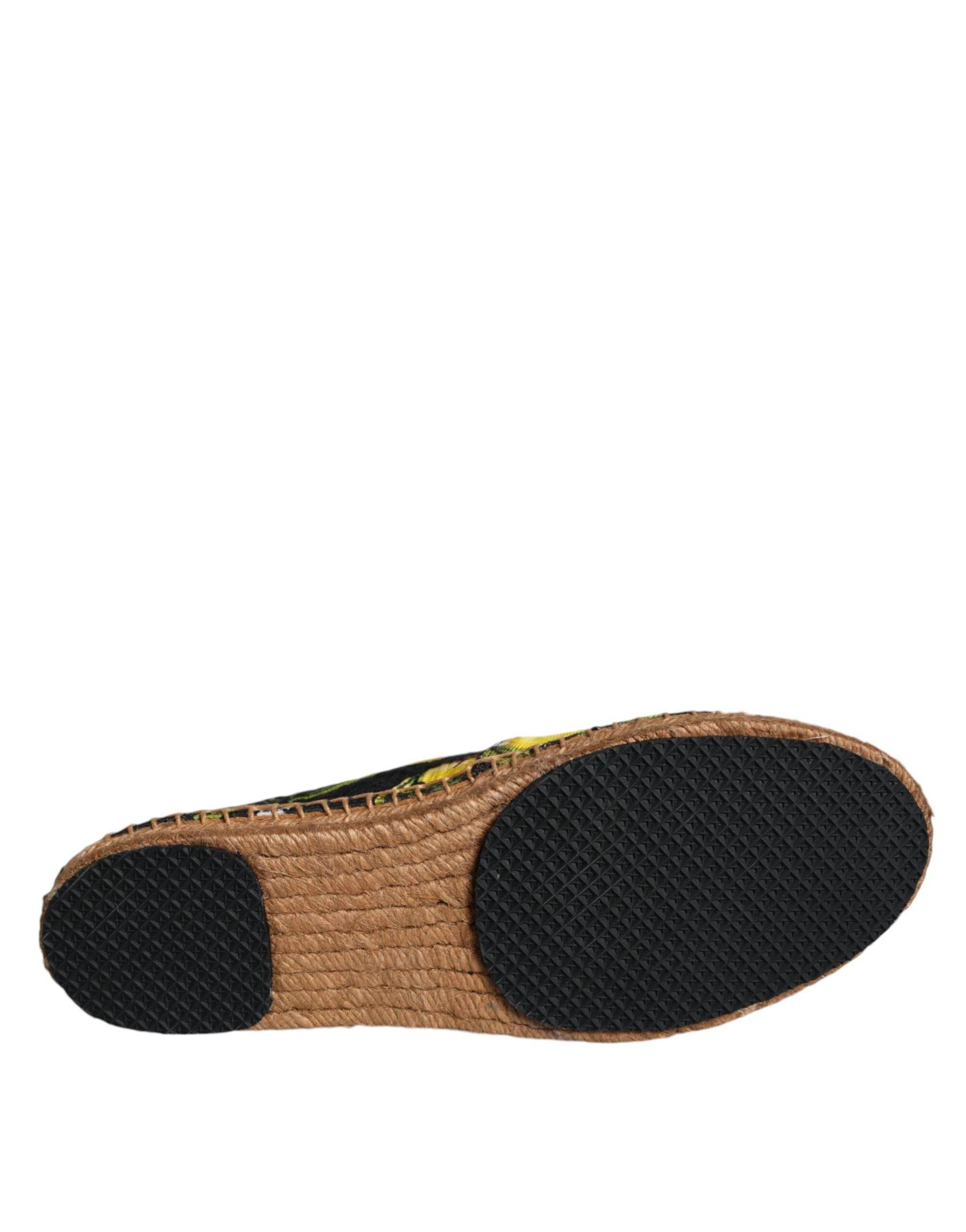 Dolce & Gabbana Multicolor Lemon Slip On Espadrilles Shoes - Hilstor