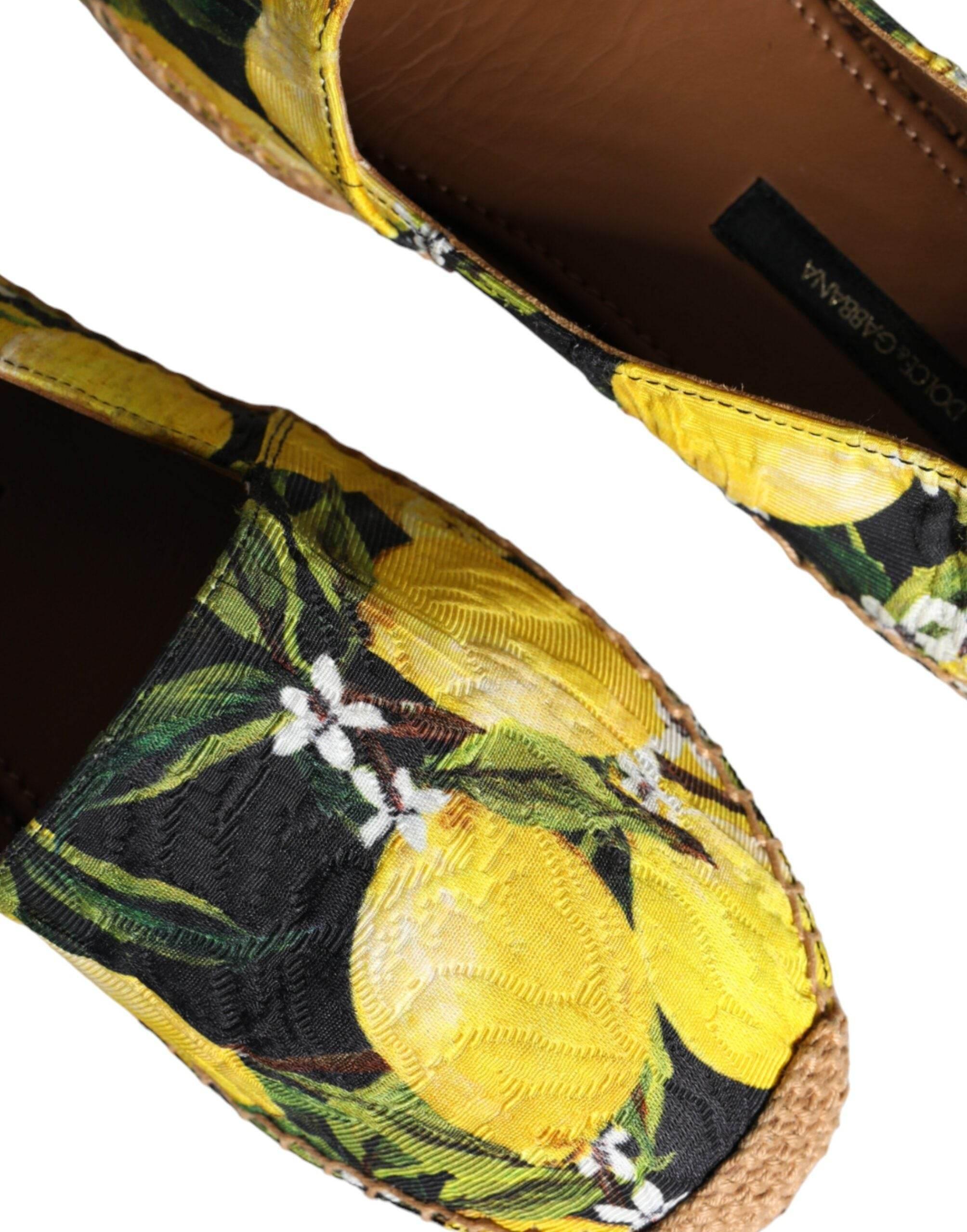 Dolce & Gabbana Multicolor Lemon Slip On Espadrilles Shoes - Hilstor