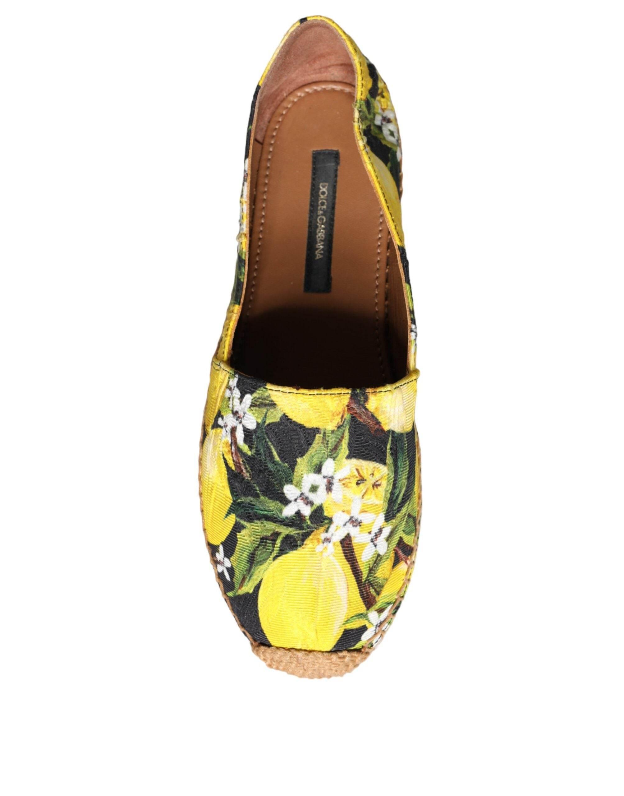 Dolce & Gabbana Multicolor Lemon Slip On Espadrilles Shoes - Hilstor