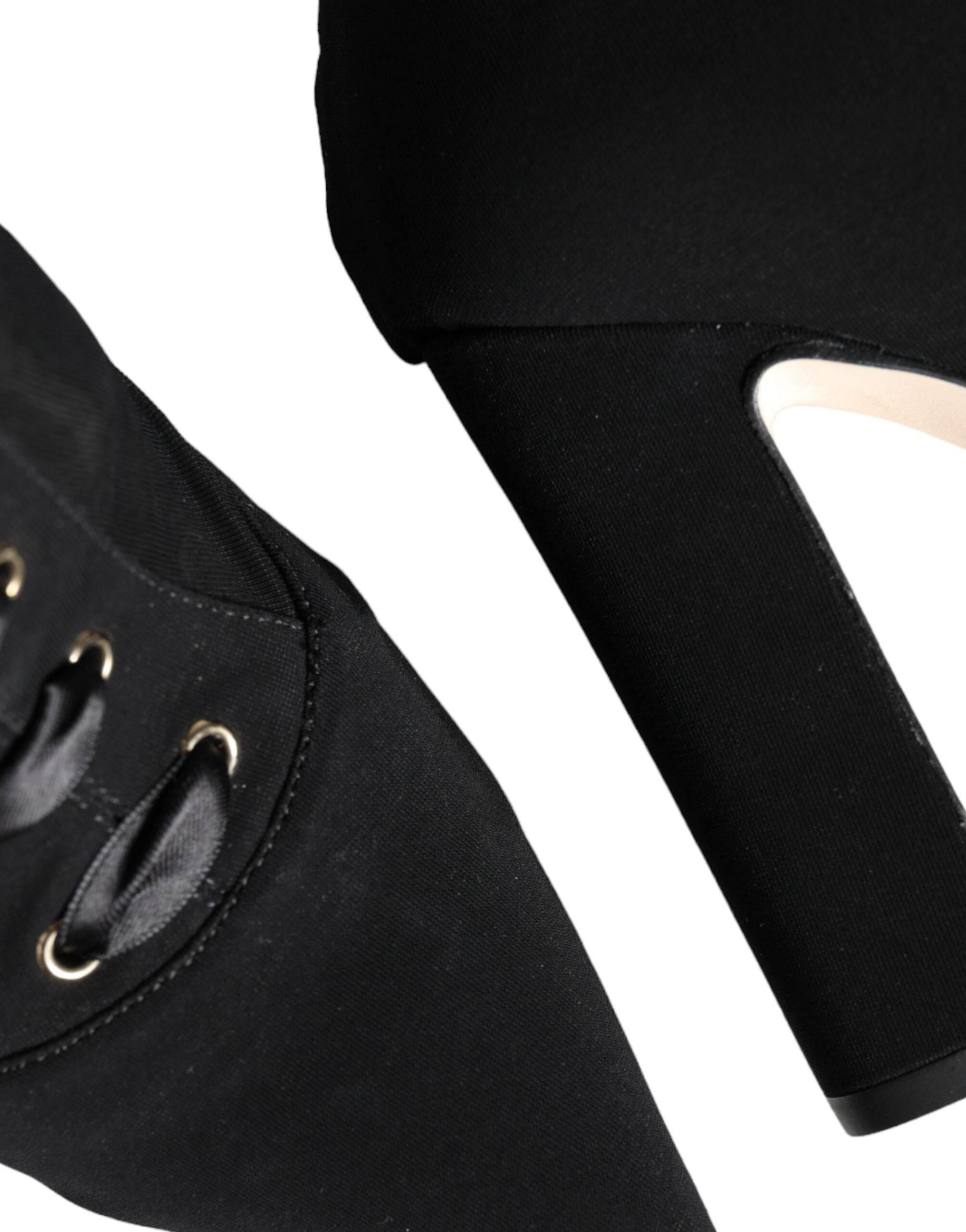 Dolce & Gabbana Black Jersey Stretch Ankle Booties Shoes - Hilstor