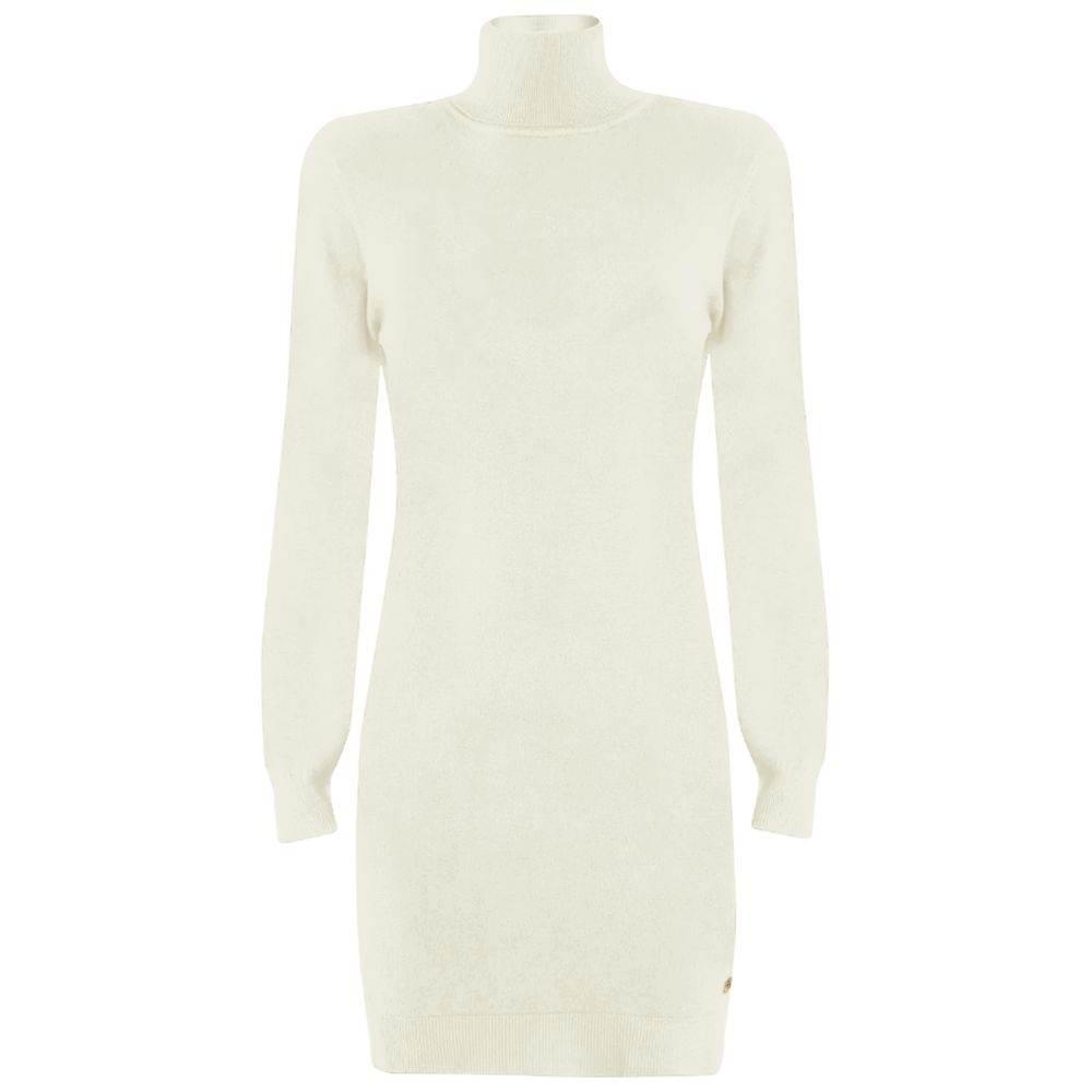 Yes Zee White Viscose Dress - Hilstor