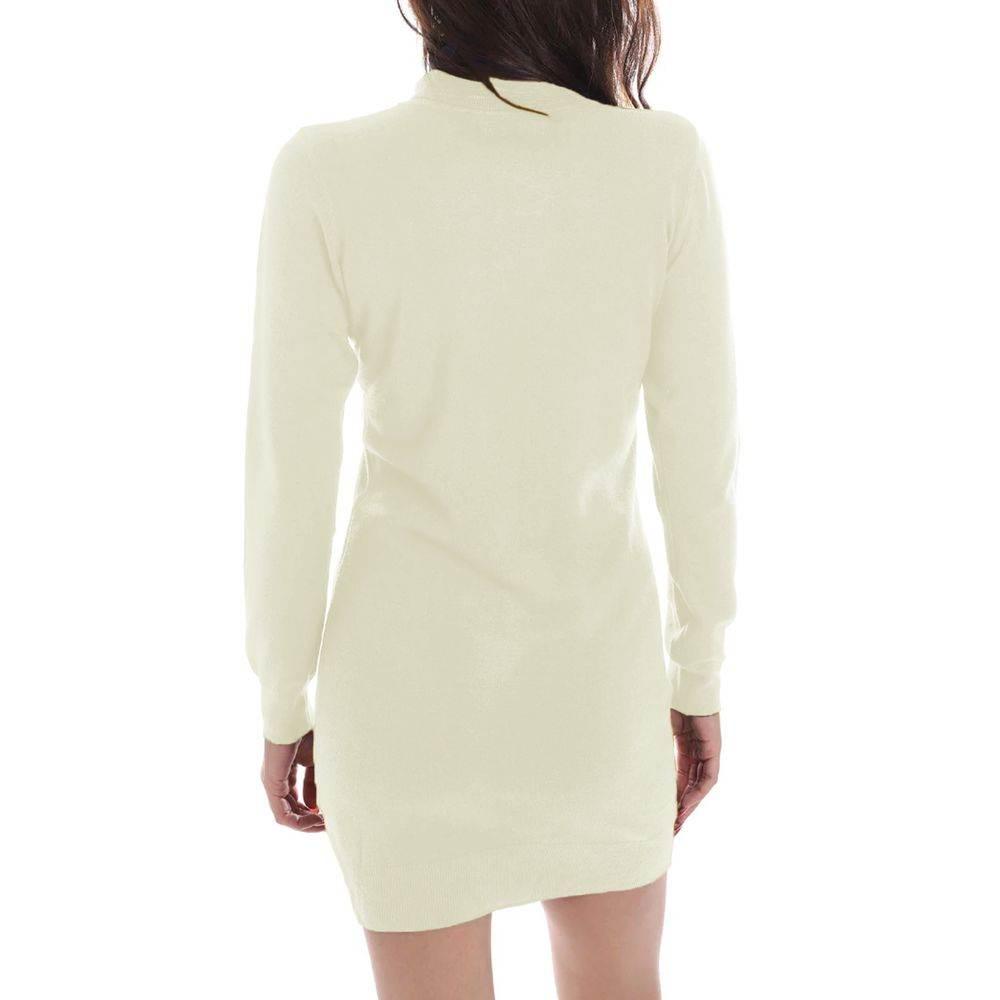 Yes Zee White Viscose Dress - Hilstor
