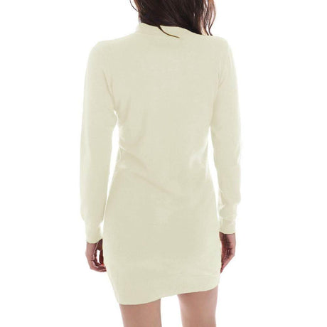 Yes Zee White Viscose Dress - Hilstor
