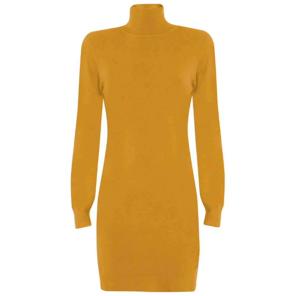 Yes Zee Yellow Viscose Dress - Hilstor